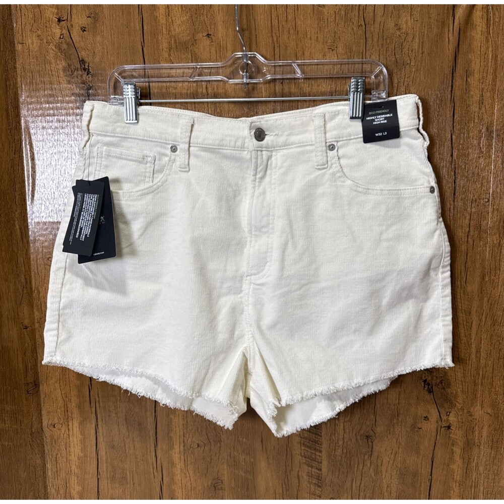 Silver Jeans Co Corduroy Shorts Women's 32 NWT Eco-Friendly High Rise Raw Hem